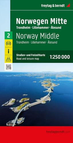 Norwegen Mitte, Straßen- und Freizeitkarte 1:250.000, freytag & berndt: Trondheim - Lillehammer - Ålesund, mit Autofähren (freytag & berndt Auto + Freizeitkarten)