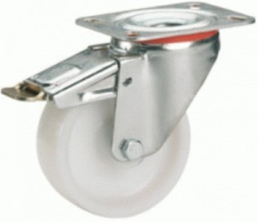 Dörner + Helmer 732141 Polyamid-Lenkrolle mit Feststellrolle 80 x 30 mm/Platte 100 x 85 mm