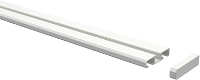 Interdeco Gardinenschienen Weiß 1-/2-läufige Vorhangschienen aus Aluminium, Slimline, 400 cm