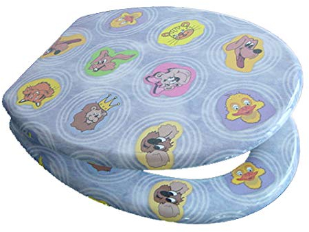 WC Sitz Klobrille Motiv Comic, messingverchromte Scharniere