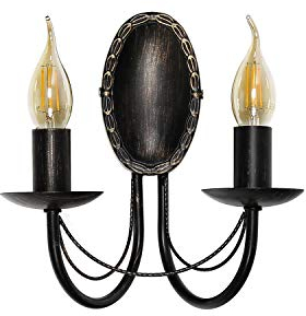 Licht-Erlebnisse Wandleuchte Metall Braun Antik Küche Flur Wohnzimmer T:15 cm E14 max. 60 Watt inkl. Kerzen Klassische Wandlampe Schlafzimmer WIOLETTA