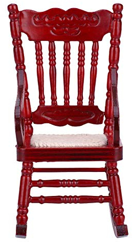 Puppenhaus Schaukelstuhl, 1/12 Leichte Hölzerne Puppenhaus Möbel Set Spaß Sessel Sofa Modelle Früherziehung Spielen Spiel Puppenhaus Zubehör für Baby(Holzfarbe)
