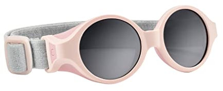 BÉABA, Lunettes de soleil pour bébé 0-9 mois, Protection 100% UV - CAT 4, Protection Latérale, Confort Optimal, Bandeau élastique ajustable, Rose dragée