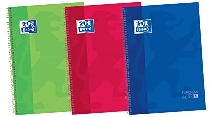 Oxford School Classic Europeanbook 1 A4+ Einband, 5 x 5 cm, 80 Blatt, lebendige Farben, 3 Stück