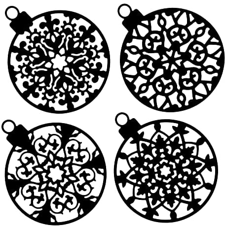 Ideen mit Herz Stanzschablonen, Weihnachtskugeln 2, 4 Stück