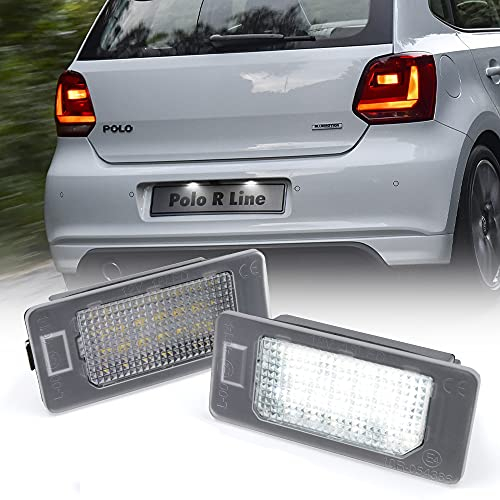 NSLUMO 2-teiliges LED-Kennzeichenlicht, weiß, kein Fehler, für S.koda Fabia MK3 NJ Kodiaq Octavia 5E Rapid NH Superb MK2 MK3 Yeti 5L LCI LED-Tag-Lampen