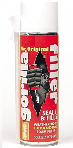 The Original Gorilla Filler 500ml Weatherproof Expanding Foam - Professional Grade Gap Filler & Sealant for Wood, Metal, Brick, Stone - Paintable, Sandable, Airtight Seal for Indoor & Outdoor Use