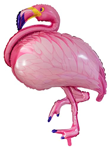 Flamingo Folienballon 100 x 80 cm - für Hawaii Garten-Party XXL Luftballon/Ballon Partydeko/Deko/Dekoration Tropical Geburtstag Hawaiian JGA Kindergeburtstag Mädchen Kopper-24 - Beine pink