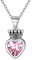 ChicSilver Collier Ras de Cou avec Coeur Argent 925 pour Femme Pendentif Pierre Tourmaline Rose avec Chaîne Ajustable