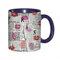 Tasse Keramik Eifel Tower Sketches und Lipstick Kisses Pattern Kaffeetassen Große 330ml Mit Henkel 100% Handbemalt Trinkgläser Mit Griff Personalisierte Geschenk