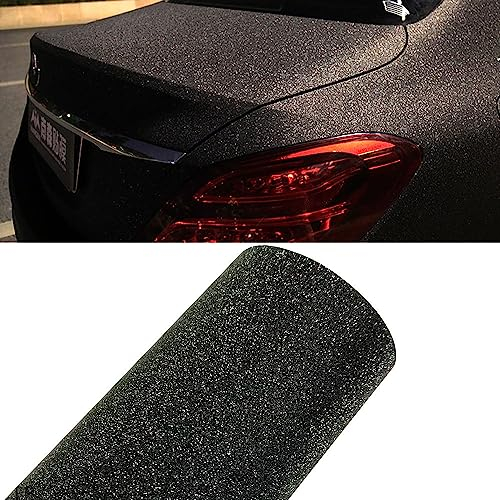 NewL Film de protection en vinyle noir à paillettes pour voiture, vélo, moto, 30 x 150 cm