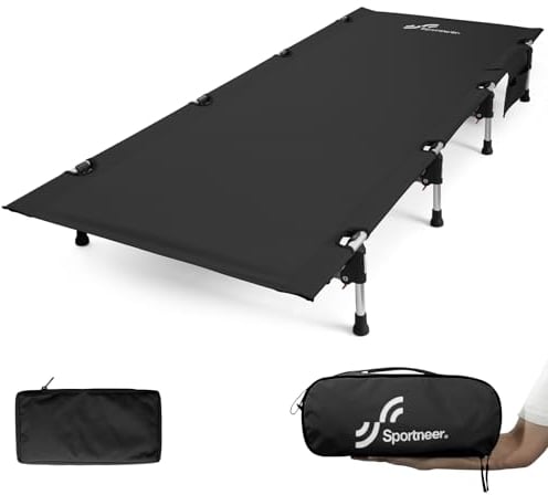 Feldbett Klappbar 190×70cm, Aluminium Reisebett Erwachsene Camping Bett bis 150kg Gästebett Klappbar Camping Liege für Zelten Wandern Outdoor Wanderung, Reisen, Strand