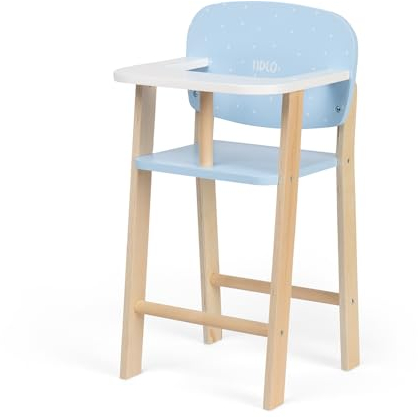 Tidlo Doll's High Chair - Wooden Doll Highchair, Baby Dolls Accessories, Dolly Toy Sets, Imaginary Role Play, For 18 Month Olds +