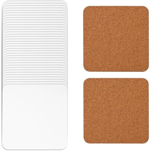 Lot de 40 sous-verres carrés de sublimation, dessous de verre en bois MDF