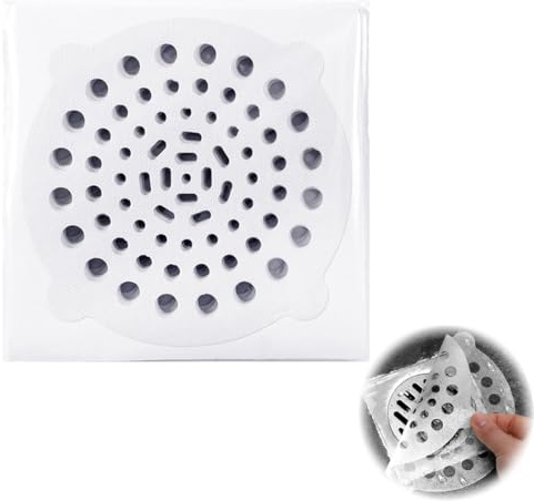 10 Piezas Coladores de desagüe Desechable Pegatina de Malla Ducha Desechable Pegatina Cuadrada Piso para Ventosa Fregadero Tapa de Bañera Colector de Cabello Accesorio para Cocina