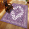 Xiaosua Lila Florales Vintage-Muster Teppich Outdoor 80X120CM Wohnzimmer Weich rutschfest Waschbar