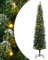 vidaXL Künstlicher Weihnachtsbaum, Tannenbaum mit LED-Beleuchtung 150 LEDs 150cm, Christbaum Schlank mit Metallständer, Weihnachtsdeko Kunstbaum Dekobaum