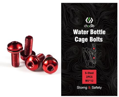 CNCLOL Bike Bottle Cage Bolts,Water Bottle Cage Bolts For MTB/Bicycle/Mountain Bike,Red