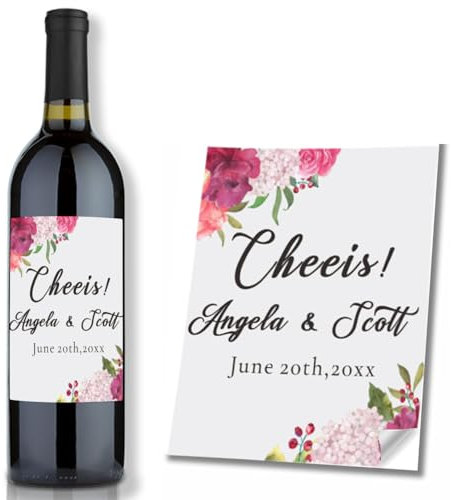 Pegatinas de vino personalizadas, impermeables, etiquetas de vino de champaña, calcomanías personalizadas para botellas de vino con tu texto/logotipo/imagen para bodas, aniversarios, baby shower,