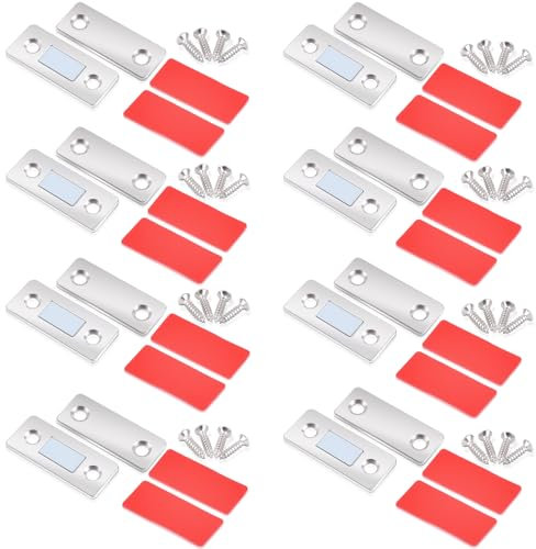 8 Stück Magnetschnäpper Stark, Tür Magnete für Schranktüren, Ultra Dünn Magnete für Schranktüren Türmagnet Magnetverschluss Schrank Schrankmagnete Selbstklebend Türschließer Möbelmagnete
