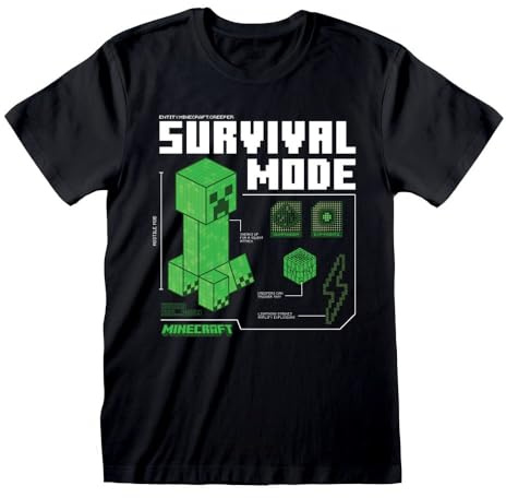 Minecraft Survivalmode Unisex T-Shirt schwarz Fan-Merch, Gaming