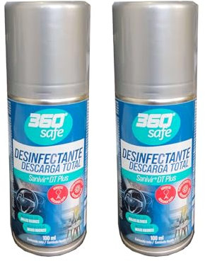 Clim Profesional 2 Desinfectantes Elimina Hongos, Bacterias y Virus Descarga Total 100 ml 360º Safe. Elimina Malos Olores. Pack 2 uds