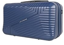 JLY Swirf Travel Makeup Case – Oxford Blue Cosmetic Organiser with Strap, Hard Shell Vanity Box for Travel, 40×20×25cm