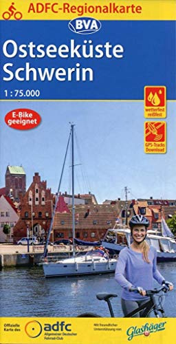 ADFC-Regionalkarte Ostseeküste Schwerin, 1:75.000, mit Tagestourenvorschlägen, reiß- und wetterfest, E-Bike-geeignet, GPS-Tracks Download (ADFC-Regionalkarte 1:75000)