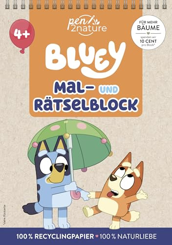 Bluey Mal- und Rätselblock für Kinder ab 4 Jahren: Malbuch, Rätsel und Beschäftigung für Bluey-Fans