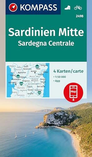 KOMPASS Wanderkarten-Set 2498 Sardinien Mitte / Sardegna Centrale (4 Karten) 1:50.000: inklusive Karte zur offline Verwendung in der KOMPASS-App. Fahrradfahren.