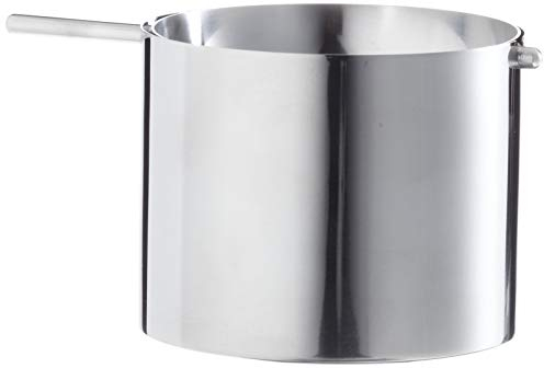 Stelton Arne Jacobsen Kipp-Aschenbecher - Cylinda-Line - Minimalistisches Skandinavisches Design - Edelstahl, 8 cm Höhe,