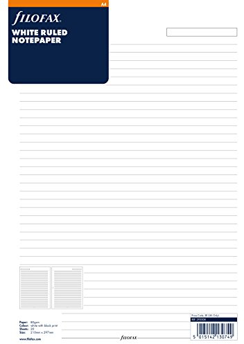 FILOFAX A4 RULED PAPER WHITE 293008