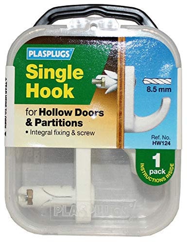 Plasplug HW124 Single Hook - White