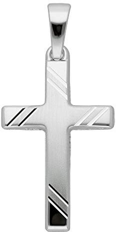 Gold Kreuz Anhänger 14 k 585 Weißgold