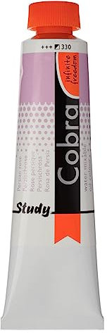Cobra Study Tube de couleurs aquarelles à l'huile 40 ml - Rose persique 330 - Semi-Opaque - Solidité à la lumière +++.