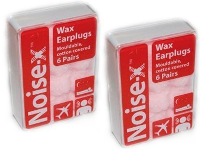 Noise-X Ohrenstöpsel, formbar, Wachs mit Baumwollbeschichtung, 2 Pack à 6 Paar