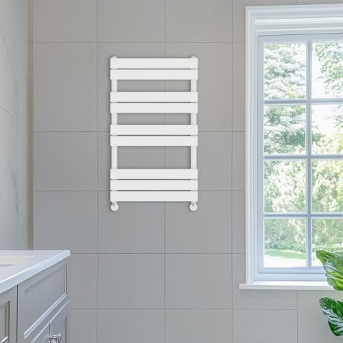 NRG 1000x600 Flat Panel Heated Towel Rail Bathroom Rad Radiator Gloss White