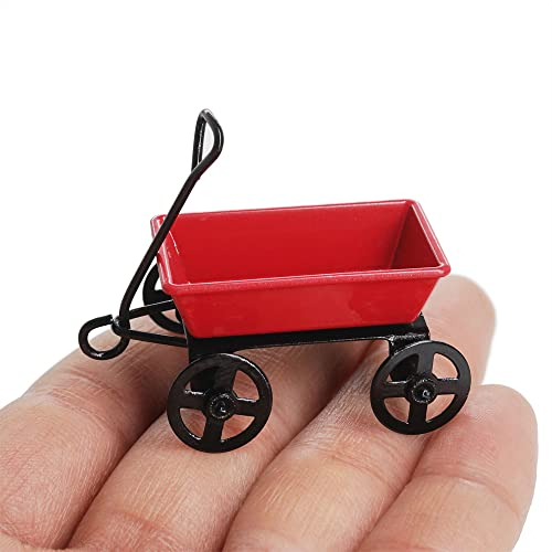 Odoria 1/24 Miniatur Bollerwagen Handwagen Puppenhaus Garten Zubehör