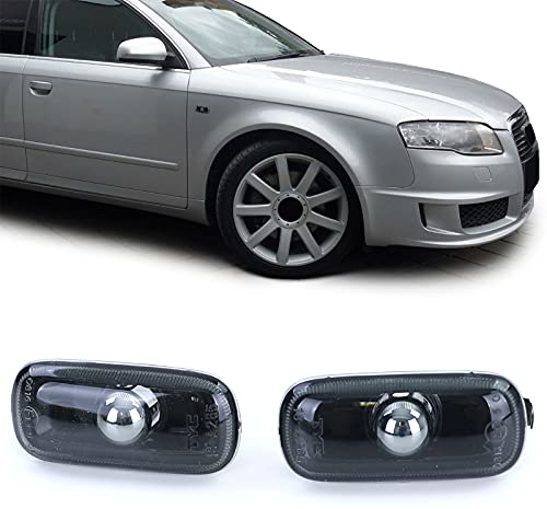 Klarglas Seitenblinker smoke schwarz Paar für Audi A3 8P A4 8E B7 A6 4F C6
