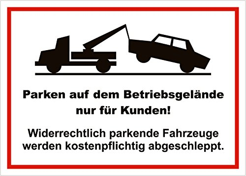 easydruck24de Hinweis-Schild Parken auf dem Betriebsgelände nur für Kunden! I 30 x 20 cm I Kunden-Parkplatz Privat-Parkplatz Park-Verbot I hin003