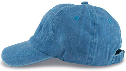 fashionchimp ® Baseballcap im Vintage Used-Look aus 100% Baumwolle, Unisex Jeans Denim Cap (Hellblau)