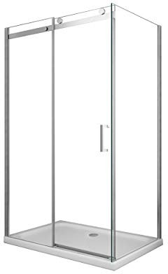 Box Doccia Angolare Reversibile Lusso Parete Fissa e Porta Scorrevole Vetro 8 mm H.190 (70 (67-69,5) x 140 (137,5-139))