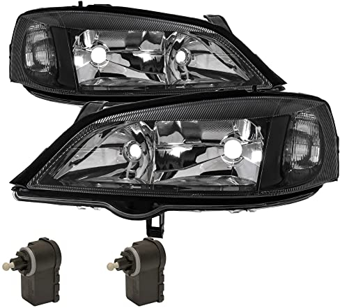 Scheinwerfer Set schwarz Astra G Bj. 98-09 H7/HB3 inkl. Stellmotoren