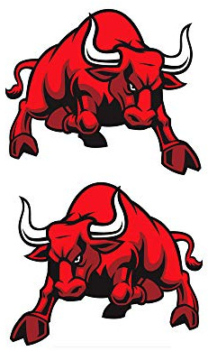 WUHUSHID 1 Paar Auto Wütend Bull Aufkleber Kunst Fenster Wandkleber Vinyl Wandkunst Auto Wohnkultur Auto Vinyl Aufkleber
