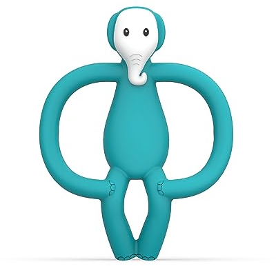 Matchstick Monkey Beißring Tiermotiv - Baby Zahnungshilfe - weiche Noppen massieren wundes Zahnfleisch - Silikon - BPA-frei - Greifling für Zahnen ab 3 Monaten - Echo Elefant