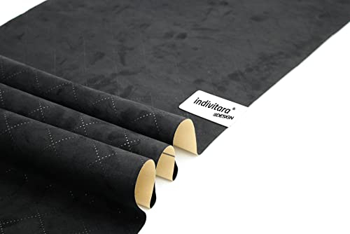 Indivitara® Mikrofaserstoff selbstklebend Wildleder Optik Kunstleder Wildlederimitat - Stretch Dehnbar Folie Stoff - DAS ORIGINAL