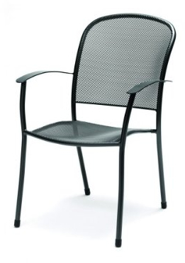 Kettler Caredo Garden Furniture Chair | Iron Grey Colourway | Durable Steel Mesh | Curved Back