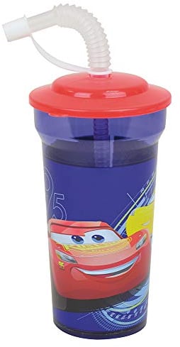 Fun House 005768 Disney Cars Drinking Cup with Straw, Plastic