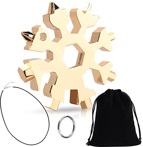Schneeflocke Multi-Tool,Jusduit 18-in-1 Schneeflocken MultiTool Edelstahl Schneeflocken Multifunktionswerkzeug,Geschenke für Männer,Tragbares Edelstahl-Multifunktionswerkzeug für Outdoor-Abent
