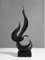 Pevfeciy Schwarze Flamme Skulptur deko für Wohnzimmer und Büro,Skulptur deko Modern Abstrakte Statue aus Harz, 40 cm hoch